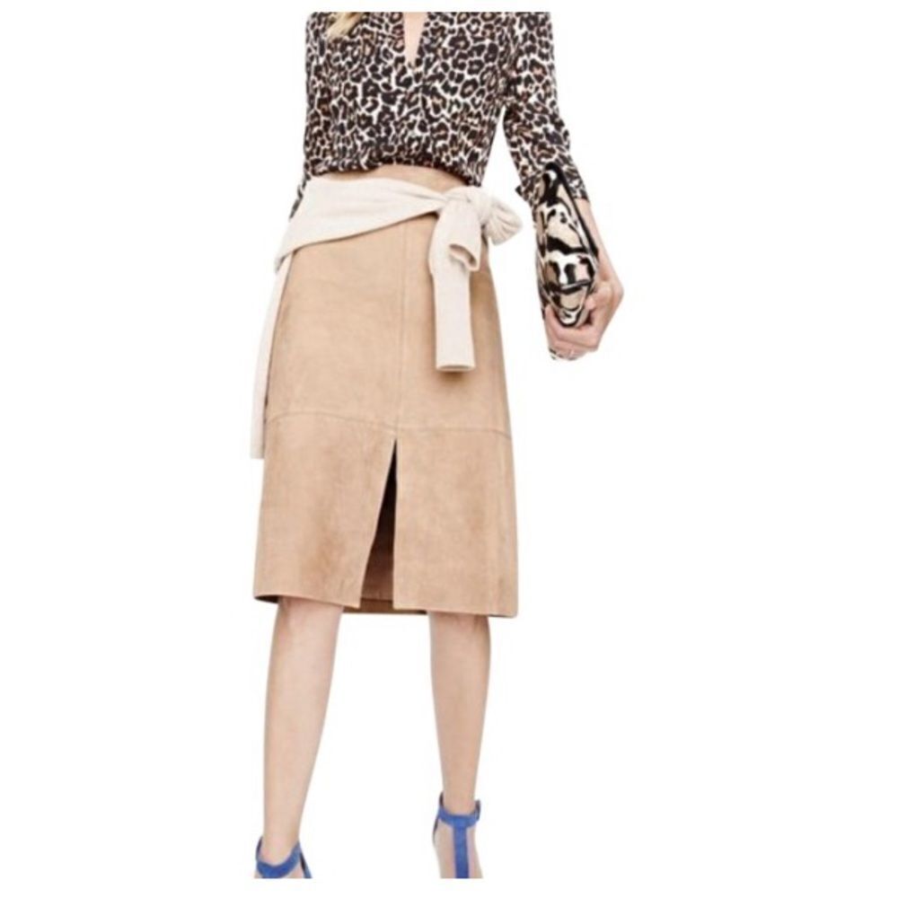 J Crew Collection Suede Skirt - in Navy